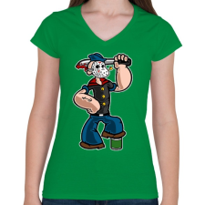 PRINTFASHION Gyilkos tengerész  - Női V-nyakú póló - Zöld női póló