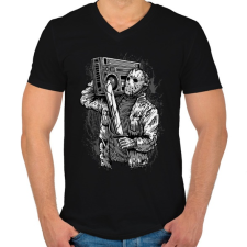 PRINTFASHION Gyilkos ütem - Férfi V-nyakú póló - Fekete férfi póló