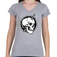 PRINTFASHION Gyilkosság - Női V-nyakú póló - Sport szürke női póló