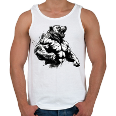 PRINTFASHION Gym bear - Férfi atléta - Fehér