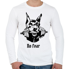 PRINTFASHION Gym dog - Férfi hosszú ujjú póló - Fehér férfi póló