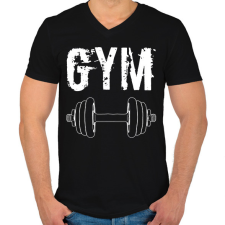 PRINTFASHION Gym - Férfi V-nyakú póló - Fekete férfi póló