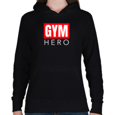 PRINTFASHION GYM HERO - Női kapucnis pulóver - Fekete