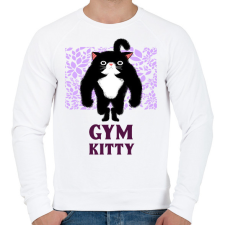 PRINTFASHION GYM KITTY - Férfi pulóver - Fehér férfi pulóver, kardigán
