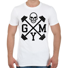 PRINTFASHION Gym - koponyával - Férfi póló - Fehér férfi póló