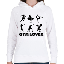 PRINTFASHION Gym Lover - Női kapucnis pulóver - Fehér női pulóver, kardigán