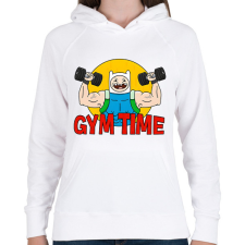 PRINTFASHION Gym Time - Női kapucnis pulóver - Fehér női pulóver, kardigán