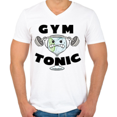PRINTFASHION Gym tonic - Férfi V-nyakú póló - Fehér