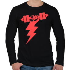 PRINTFASHION GYM villám - Férfi hosszú ujjú póló - Fekete