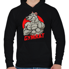 PRINTFASHION Gymrat 2 - Férfi kapucnis pulóver - Fekete férfi pulóver, kardigán