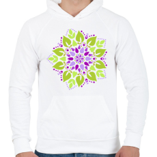 PRINTFASHION Gyógyító tavaszi mandala - Férfi kapucnis pulóver - Fehér
