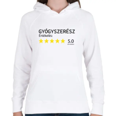 PRINTFASHION Gyógyszerész értékelés - Női kapucnis pulóver - Fehér