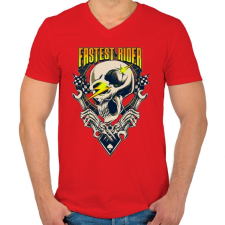 PRINTFASHION Gyors sofőr - Férfi V-nyakú póló - Piros férfi póló