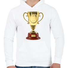 PRINTFASHION Győztes - Férfi kapucnis pulóver - Fehér