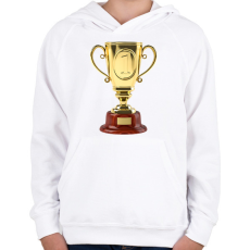 PRINTFASHION Győztes - Gyerek kapucnis pulóver - Fehér