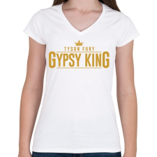 PRINTFASHION Gypsy king - Női V-nyakú póló - Fehér női póló