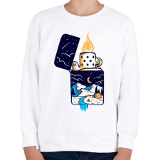 PRINTFASHION Gyújtó  - Gyerek pulóver - Fehér gyerek pulóver, kardigán