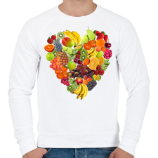 PRINTFASHION Gyümölcs-szív - Férfi pulóver - Fehér férfi pulóver, kardigán