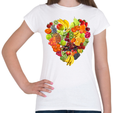 PRINTFASHION Gyümölcs-szív - Női póló - Fehér