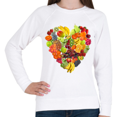 PRINTFASHION Gyümölcs-szív - Női pulóver - Fehér