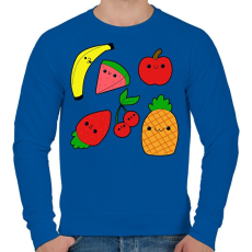 PRINTFASHION Gyümölcsök - Férfi pulóver - Királykék