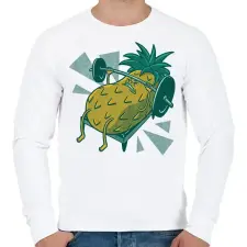 PRINTFASHION Gyúró ananász - Férfi pulóver - Fehér férfi pulóver, kardigán