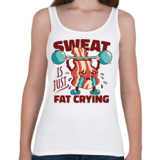 PRINTFASHION Gyúró bacon - Női atléta - Fehér női trikó