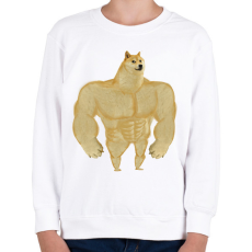 PRINTFASHION Gyúrós kutya mém - Gyerek pulóver - Fehér