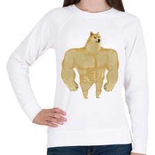 PRINTFASHION Gyúrós kutya mém - Női pulóver - Fehér női pulóver, kardigán