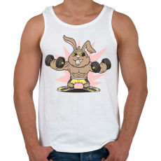 PRINTFASHION Gyúrós nyuszi - Férfi atléta - Fehér