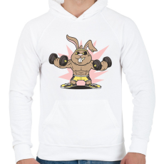PRINTFASHION Gyúrós nyuszi - Férfi kapucnis pulóver - Fehér