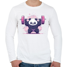 PRINTFASHION Gyúrós panda - Férfi hosszú ujjú póló - Fehér