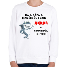 PRINTFASHION HA A CÁPA TENYÉRBŐL ESZIK - Gyerek pulóver - Fehér gyerek pulóver, kardigán