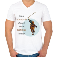 PRINTFASHION Ha a lovaglás könnyű lenne - Férfi V-nyakú póló - Fehér férfi póló