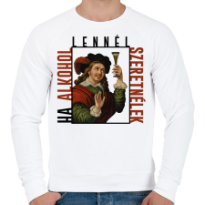 PRINTFASHION Ha alkohol lennél, szeretnélek - Férfi pulóver - Fehér férfi pulóver, kardigán