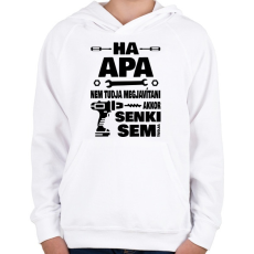 PRINTFASHION Ha apa nem tudja megjavítani - Gyerek kapucnis pulóver - Fehér