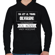 PRINTFASHION Ha ezt el tudod olvasni - fehér - Férfi kapucnis pulóver - Fekete férfi pulóver, kardigán