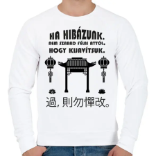 PRINTFASHION Ha hibázunk - Férfi pulóver - Fehér férfi pulóver, kardigán