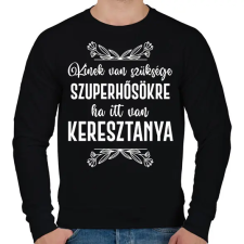 PRINTFASHION Ha itt van keresztanya - Férfi pulóver - Fekete férfi pulóver, kardigán
