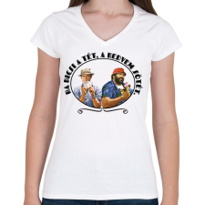 PRINTFASHION Ha kicsi a tét - Női V-nyakú póló - Fehér női póló