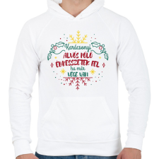 PRINTFASHION Ha már vége van - Férfi kapucnis pulóver - Fehér férfi pulóver, kardigán