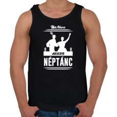 PRINTFASHION Ha tánc, akkor néptánc - Férfi atléta - Fekete