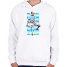 PRINTFASHION Haaland - Gyerek kapucnis pulóver - Fehér gyerek pulóver, kardigán