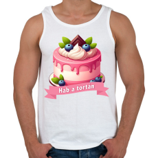 PRINTFASHION Hab a tortán - Férfi atléta - Fehér
