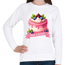 PRINTFASHION Hab a tortán - Női pulóver - Fehér női pulóver, kardigán