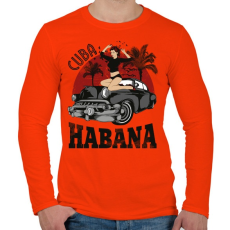 PRINTFASHION Habana - Férfi hosszú ujjú póló - Narancs