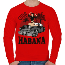 PRINTFASHION Habana - Férfi pulóver - Piros férfi pulóver, kardigán