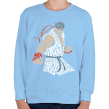 PRINTFASHION Hadouken - Gyerek pulóver - Világoskék gyerek pulóver, kardigán