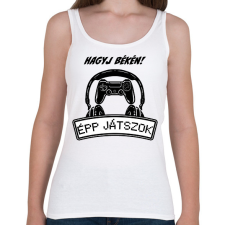 PRINTFASHION Hagyj békén épp játszok - Női atléta - Fehér női trikó