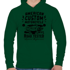 PRINTFASHION Hagyományos amerikai motor - Férfi kapucnis pulóver - Sötétzöld férfi pulóver, kardigán